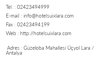 Hotel Suix Lara iletiim bilgileri